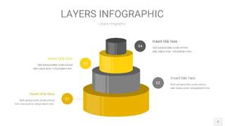 灰黄色3D分层PPT信息图2