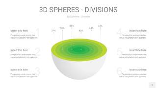 渐变绿色3D球体切割PPT信息图3