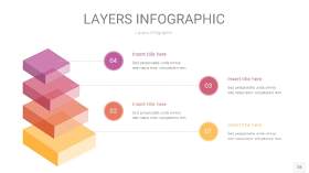 粉黄色3D分层PPT信息图28