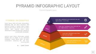 彩色3D金字塔PPT信息图表22