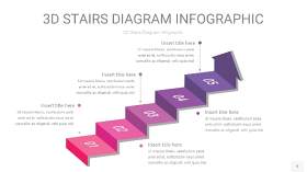 渐变粉紫色3D阶梯PPT图表5