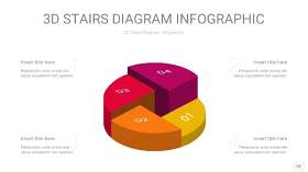多色3D阶梯PPT图表10