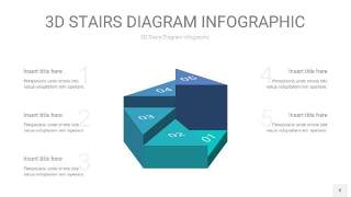 青色渐变3D阶梯PPT图表8