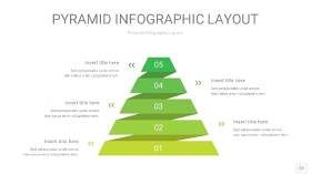 草绿色3D金字塔PPT信息图表12