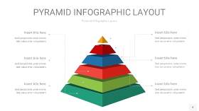 红绿色3D金字塔PPT信息图表4