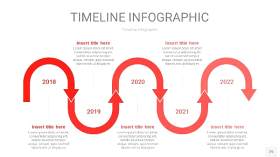 红色时间轴PPT信息图25