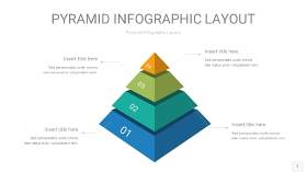 黄蓝绿色3D金字塔PPT信息图表1