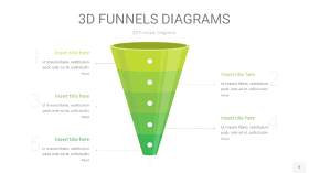 浅绿色3D漏斗PPT信息图表5