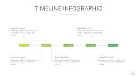 浅绿色时间轴PPT信息图16