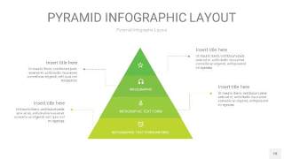 草绿色3D金字塔PPT信息图表18