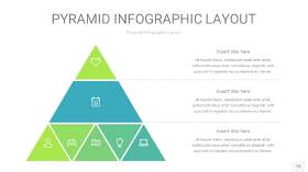 浅绿色3D金字塔PPT信息图表15