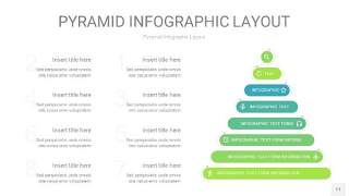 浅绿色3D金字塔PPT信息图表11