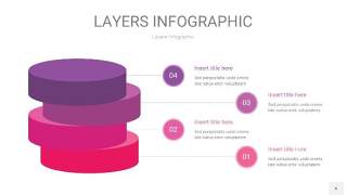 粉紫色3D分层PPT信息图6