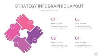 粉紫色战略计划统筹PPT信息图11