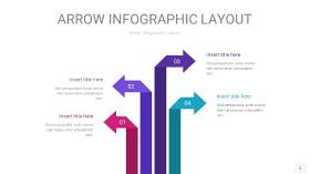 紫色系箭头PPT信息图表3