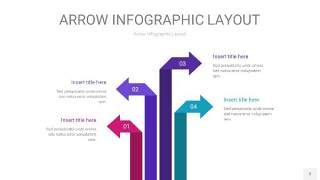 紫色系箭头PPT信息图表3