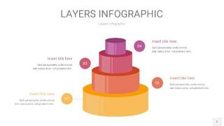 粉黄色3D分层PPT信息图2