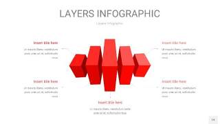 红色3D分层PPT信息图24