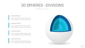 宝石蓝色3D球体切割PPT信息图2