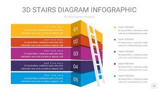 彩色3D阶梯PPT图表29