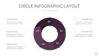 深紫色圆形PPT信息图14