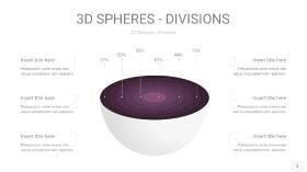 深紫色3D球体切割PPT信息图3