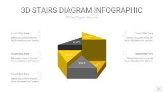 灰黄色3D阶梯PPT图表8