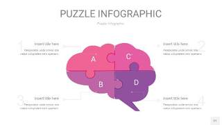 粉紫色拼图PPT图表27