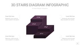 渐变深紫色3D阶梯PPT图表9