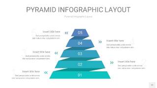 天蓝绿3D金字塔PPT信息图表12