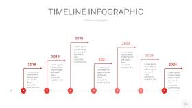 红色时间轴PPT信息图12
