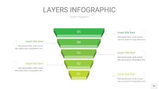 嫩绿色3D分层PPT信息图50
