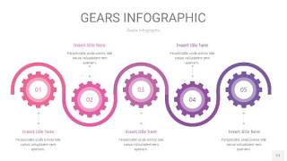 粉紫色齿轮PPT信息图17