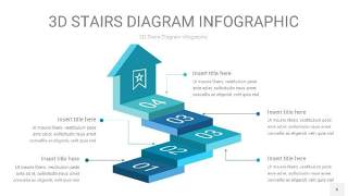 蓝绿色3D阶梯PPT图表6
