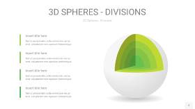渐变绿色3D球体切割PPT信息图2
