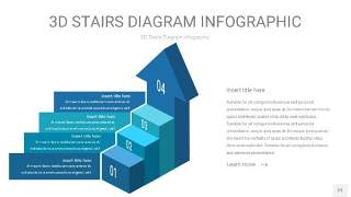 蓝绿色3D阶梯PPT图表23