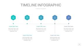 蓝绿色时间轴PPT信息图2