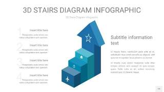 蓝绿色3D阶梯PPT图表19