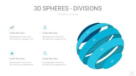 宝石蓝色3D球体切割PPT信息图7