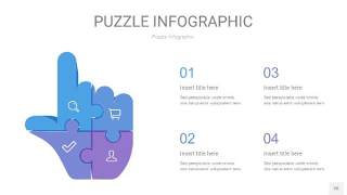 蓝紫色拼图PPT图表26