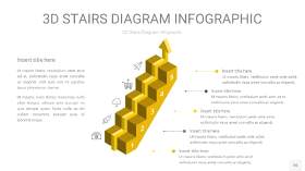 灰黄色3D阶梯PPT图表26