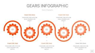 橙色齿轮PPT信息图17