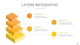 黄色3D分层PPT信息图28