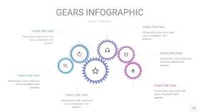 紫蓝色齿轮PPT信息图14
