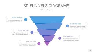 铁蓝色渐变3D漏斗PPT信息图表13