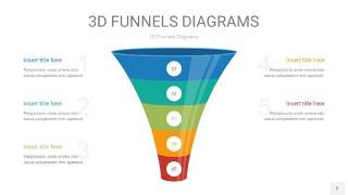 彩色3D漏斗PPT信息图表3