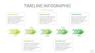 浅绿色时间轴PPT信息图9