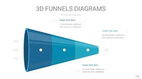 深青色3D漏斗PPT信息图表10