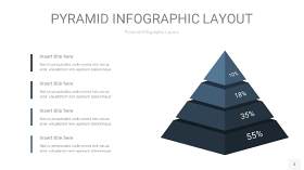 深蓝色3D金字塔PPT信息图表3