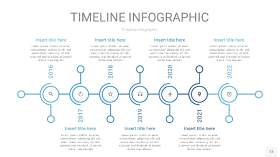 天蓝色时间轴PPT信息图13
